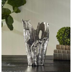 Florero de metal plateado para suelo, para sala de estar, dormitorio, jarrones decorativos de metal, maceta decorativa para suelo, de la India. - Product Image 3