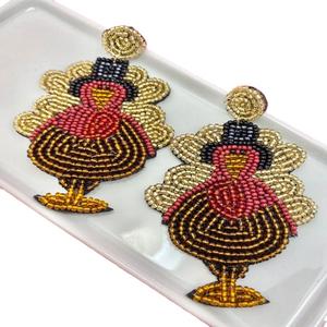 <b>Seed</b> Bead Drop Earrings Beaded Hens Design Earrings Jewelry Bohemian <b>Seed</b> Beads Drop Earrings Custom Color <b>Mix</b> - Product Image 1