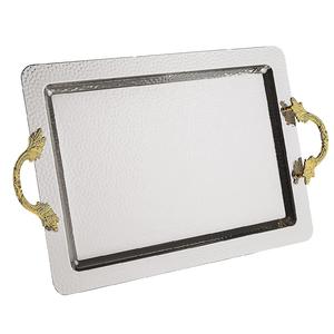 Bandeja DE SERVICIO DE METAL hecha a mano de excelente calidad, plato de diseñador hecho a mano, bandeja de chocolate de metal brillante pulido al por mayor - Product Image 2