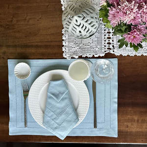 Nouveauté, sets de table en lin pur coton décoratifs pour la maison, avec broderie de logo personnalisée - Product Image 5