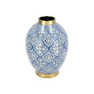 Elegante florero de aluminio con base de mármol, elegante artículo decorativo para el hogar y la Oficina para flores frescas o artificiales para bodas - Product Image 1