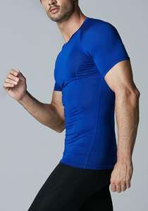 Spandex de compression personnalisé de haute qualité, vêtements de sport et de course, vêtements de fitness respirants pour hommes, t-shirt de fitness en velours sans manches - Product Image 4