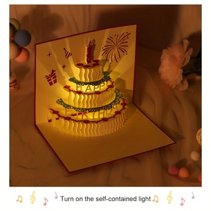 3D音乐生日卡弹出音乐生日蛋糕生日快乐贺卡 - Product Image 5