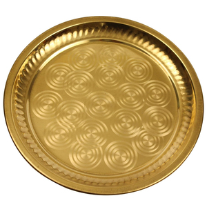 ชุด pooja thali ทำด้วยมือสีทองทองเหลืองขัดเงามีดีไซน์ที่ยอดเยี่ยม - Product Image 5