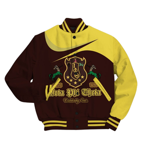 Iota phi theta แจ็คเก็ตตัวแทน1963, แจ็คเก็ตสีน้ำตาลทองตัวอักษรกรีกเครื่องแต่งกายชีวิตพี่น้องเสื้อนอกพรีเมี่ยม - Product Image 2