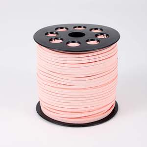 Cordon en cuir indien 2.6mm daim dentelle Faux cuir cordon pour la fabrication de bijoux cordon en cuir couleur pêche 50 Yards rouleau vente chaude - Product Image 1