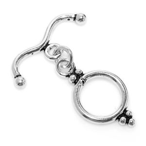 13X25MM Bali <b>Toggle</b> Clasp Oxidized Silver Plated Oxidized Copper Sterling Silver Plated 18k Gold plated Jewellery Clasp B633 - Product Image 4