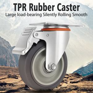 4 Stück leise abschließende Rollen mit Bremse - 3""/4""/5"" Drehbare Platten-Räder für keine Bodenmarkierungen und einfache Mobilität - Product Image 3