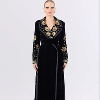 Nouvelle Veste Longue Coupe-Vent Unie en Velours et Polyester pour Femme, Style Genou, Col en V, Bouton Unique, Collection Automne/Hiver 2025