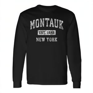 Camiseta Deportiva Vintage de Manga Larga de Montauk, Nueva York, para Uso Promocional - Product Image 2