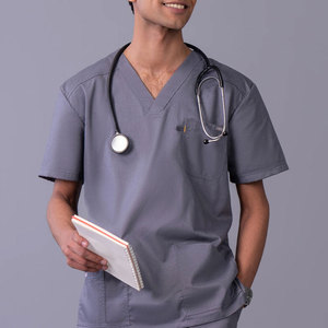 Health Care Pure Branded Material Hospital Woven 100% Cotton Breathable Anti-Wrinkle Quick Dry High Quality Unisex <b>Scrub</b> <b>Sets</b> - Product Image 3