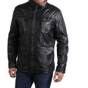 Blouson en cuir de mouton véritable Blouson en cuir de moto pour hommes Blouson en cuir multicolore pour hommes - Product Image 2