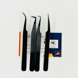 Pinzas de Extensión de Pestañas Somofy Enterprises de Acero Inoxidable con Punta de Fibra Suave de 10 mm, Agarre de Diamante, Color Negro Plasma, Precisión Rusa - Product Image 3