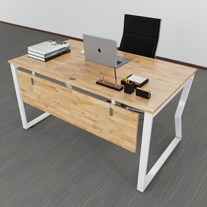 Escritorio Ejecutivo en Forma de M de Estilo Minimalista SFMC002, Madera de Caucho de Alta Calidad con Estructura de Hierro para Oficina de Directores - Product Image 1