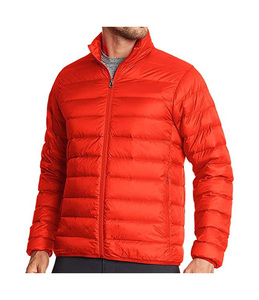 Veste matelassée rouge unie personnalisée en gros pour hommes, vestes matelassées pour hommes de haute qualité respirantes - Product Image 1