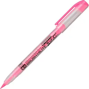 [Kuretake] Kuretake Zig-Borstel Highlight Snel En C + Fluorescerend Roze BHSC-55-112 (10 Stuks) Kleurrijke Pennen Fijne Puntborstel Mar