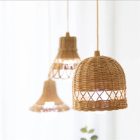 Abat-jour en rotin naturel tissé à la main, design personnalisé, abat-jour suspendu, couverture de lampes, vente en gros