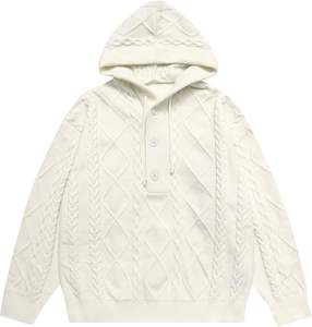 W9592Y Knzhee Industry Pull tricoté 100% Coton pour Homme, Anti-plis, Anti-boulochage, Design élégant, Coupe décontractée, Hiver, Couleur unie - Product Image 2