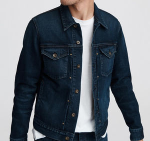 Veste en jean de coupe décontractée pour hommes de style High Street Vêtements d'hiver de haute qualité avec logo personnalisé Vente en gros - Product Image 6