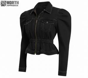 Veste en jean femmes hiver épais chaud lâche dos fermeture éclair jean manteau vêtements d'extérieur pour femmes - Product Image 5