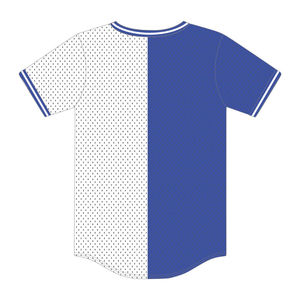 Camiseta de béisbol de poliéster 100% de malla bicolor, estilo jersey, con diseño 'Half and Half' de Phi Beta Sigma 1914, para fraternidades griegas HBCU - Product Image 3