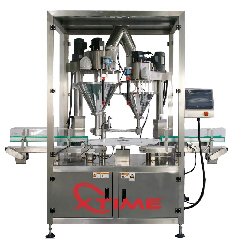 Máquina de enchimento de pó de café, alta eficiente, dupla cabeça, quantitativa, espinhas, vial