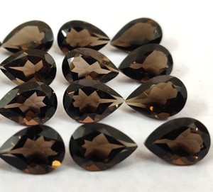 ลูกแพร์ควอทซ์สโมคกี้ธรรมชาติขนาด5x7มม. แบบเหลี่ยมเพชรพลอยคุณภาพสูง - Product Image 3