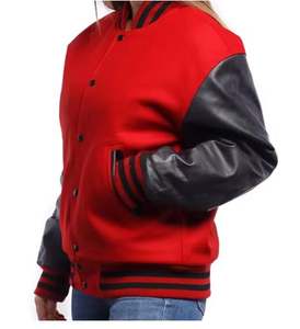 Personalizada mejor transpirable de alta calidad de las mujeres Varsity chaqueta Venta caliente mujeres recortadas de lana Varsity chaqueta de moda Varsity chaquetas - Product Image 5