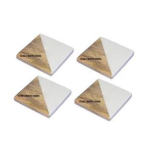 Haute qualité écologique 100% sous-verres en bois et résine biodégradables sous-verres en feutre absorbant pour boissons Bar maison sous-verres carrés - Product Image 5