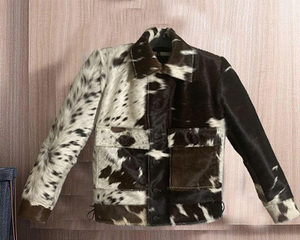 Dernière conception de veste en cuir de vachette naturelle à la mode pour hommes Vestes en fourrure respirante pour hommes avec logo personnalisé imprimé - Product Image 2