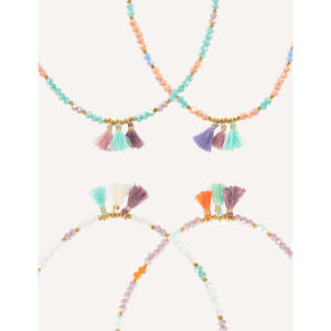 CUCOCUCA Collana girocollo fatta a mano 128250350 con cristalli e perline macramè, opzioni multicolori, regolabile per uso quotidiano, spedizione UE in 48 ore - Product Image 1