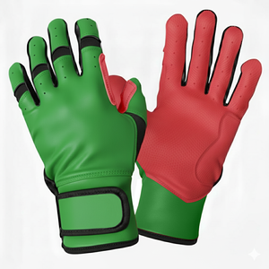 Custom Baseball <b>Batting</b> <b>Gloves</b> Leather Palm Breathable Lightweight Design Ambidextrous Closure Comfortable Fit for Reliable Grip - Product Image 6