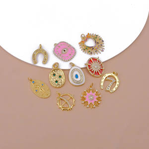 หรูหรา18K ชุบทองรุ้งหัวใจจี้หลากสีลูกบาศก์เซอร์โคเนียส่วนประกอบสร้อยคอระเบิดสำหรับงานปาร์ตี้ทำจากทองเหลือง - Product Image 6