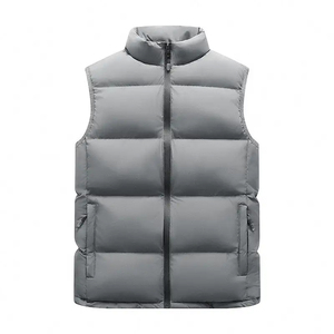 Manteau d'hiver avec logo personnalisé pour hommes vente en gros gilet court bouffant léger demi-manches respirant nouveau design brodé inclus - Product Image 6