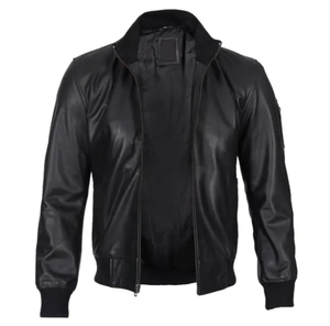 Blouson aviateur en cuir classique personnalisé de haute qualité pour hommes/blouson aviateur en cuir à la mode directe d'usine pour hommes - Product Image 3