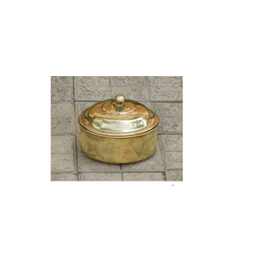 Boîte à roti en laiton Chapati Container Boîte à chapati en laiton de taille personnalisée et couvercle et bouton en laiton et forme ronde faite à la main - Product Image 1