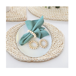 Servilletero de madera con hebilla, soporte para cuentas, cuentas de madera únicas, servilletero con borla para restaurante occidental, decoración de boda - Product Image 3