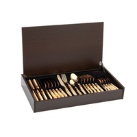 Ensemble de couverts de service coûteux cuillère fourchette et couteau ensemble de couverts avec boîte en bois incroyable pour la cuisine de luxe utiliser couverts couverts