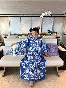 ชุด Maxi Kaftan แบบกอธิคสำหรับผู้หญิงชุดจัมพ์สูทเซ็กซี่คอวีปักลายดอกไม้ผ้าเรยอนเอวธรรมชาติ - Product Image 5