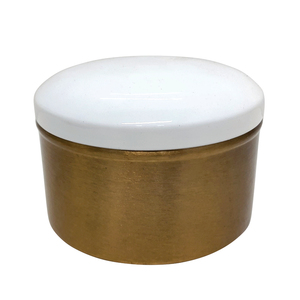 Boîte de rangement ronde en fer faite à la main avec couvercle couleur vert et or pour bonbons et cuisine décor occasions de mariage - Product Image 2