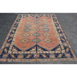 Alfombra Vintage de 9.6x13 pies, Alfombra Turca Extra Grande, Alfombra Oriental Azul de Lana - Product Image 1