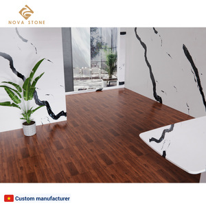 Prefab khách sạn khu nghỉ mát dự án cao cấp calacatta Panda trắng tùy chỉnh kích thước tường Bảng điều khiển mỏng thiết kế lớn Quartz <span class=keywords><strong>slab</strong></span> - Product Image 3