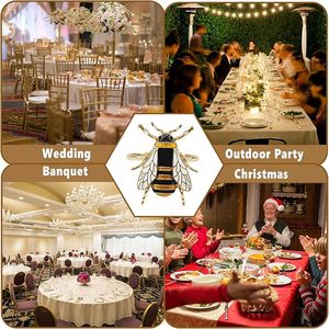 แหวนผ้าเช็ดปากรูปผึ้งสีทองแบบพรีเมี่ยมห่วงโลหะทนทานของตกแต่งโต๊ะรับประทานอาหารสุดหรูสำหรับงานแต่งงานงานเลี้ยงฉลอง - Product Image 6