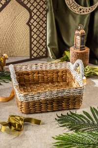 Cesta Decorativa de Jacinto de Agua Tejida, Cesta de Almacenamiento Ramanda para Regalos - Product Image 4