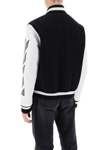 Veste universitaire en polyester/coton pour hommes, grande taille, veste Letterman à motifs brodés, coupe-vent à col montant et enduit - Product Image 2
