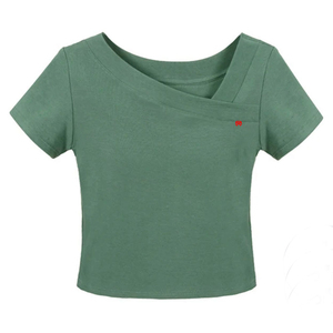 Logo fait sur mesure OEM Service Crop Top décontracté entraînement demi manches Crop Top vêtements de sport Slim Fit pas cher prix Crop Top - Product Image 1