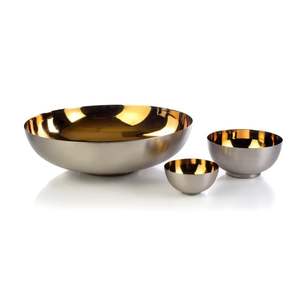 Bol en métal Royal Serve, bol de service impérial, bol en métal artisanal de luxe, bol de service au toucher majestueux, bol en métal opulento - Product Image 1