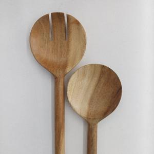 Acacia Wood Salad Server Set with Elegant <b>Copper</b> Handles Handmade <b>Kitchen</b> Serving <b>Utensils</b> for Salad, Pasta, and Entertaining - Product Image 4