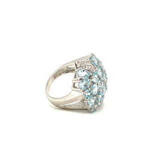 Bague de fiançailles en argent sterling 925 avec zircon cubique aigue-marine naturelle pour femmes - Product Image 2