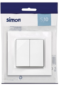 Interruttore doppio bianco S10 (Simon F1090397030) - Product Image 1